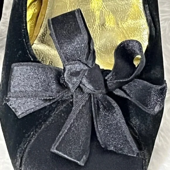 Vintage CHANEL Black Velvet Pumps With Satin Trim And Removable Bow Size EU 37.5 - Picture 6 of 15